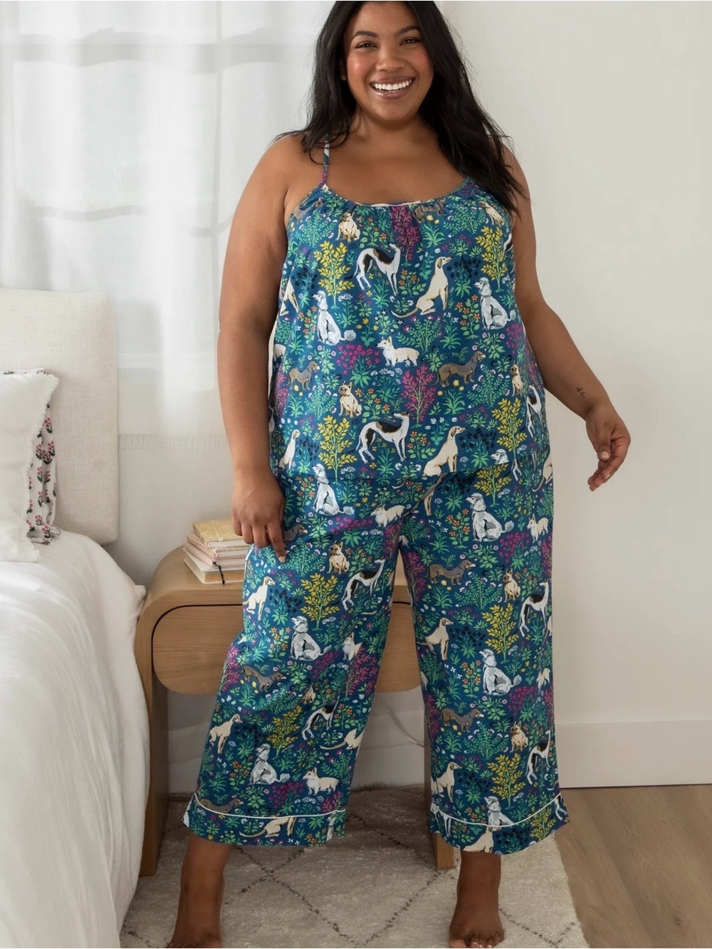 PrintFresh Must Love Dogs Indigo Cotton Pajama Crop Pants Size 3X